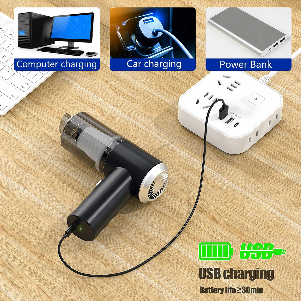Wireless Vacuum Cleaner for Car & Home – High Power